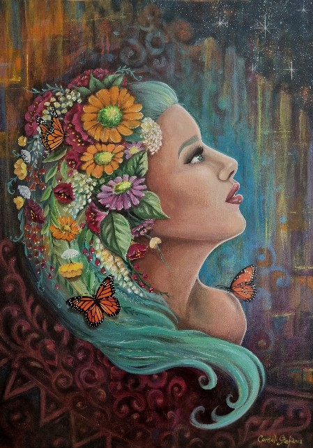 Serie fiori geometrici stelle con cerchi Stefania Consoli